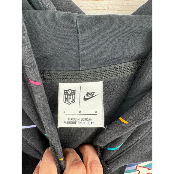 Nike NFL New York Giants Crucial Catch Hoodie Adult Large Black Intercept Cancer - Picture 7 of 10